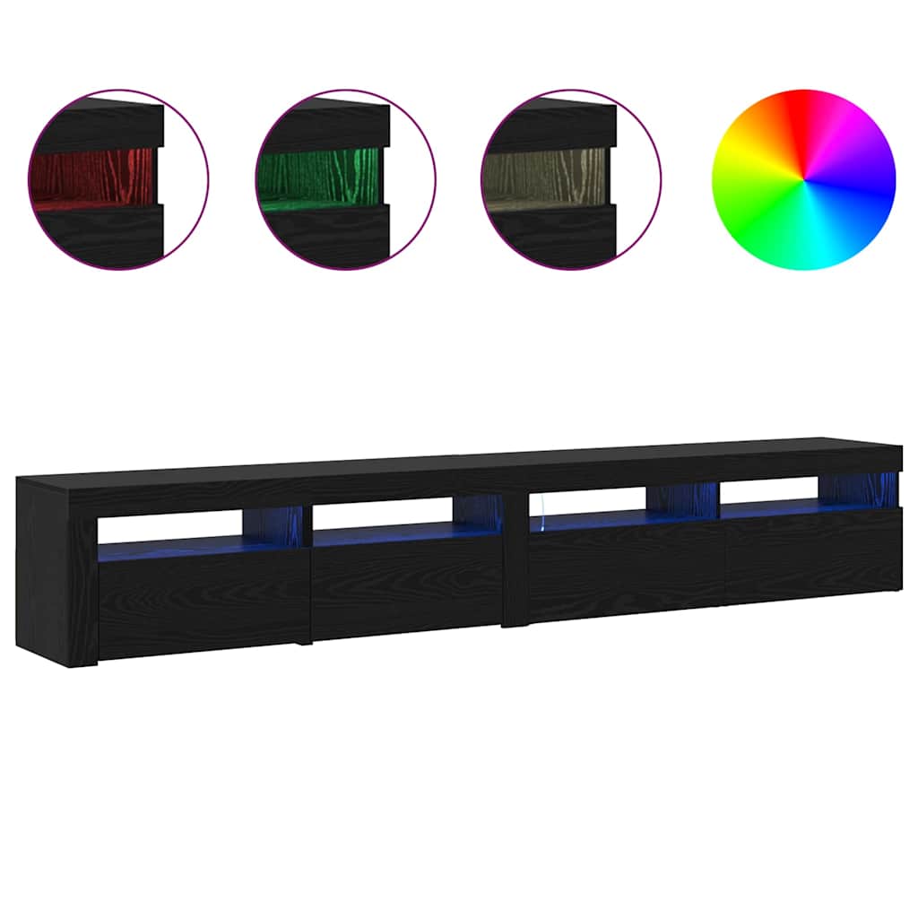 vidaXL Meuble TV 2 pcs Chêne noir 240 x 35 x 40 cm Bois d'ingénierie - Image 4