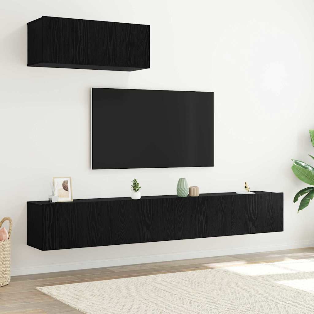 vidaXL Ensemble meuble TV 3 pcs Chêne noir Bois d'ingénierie