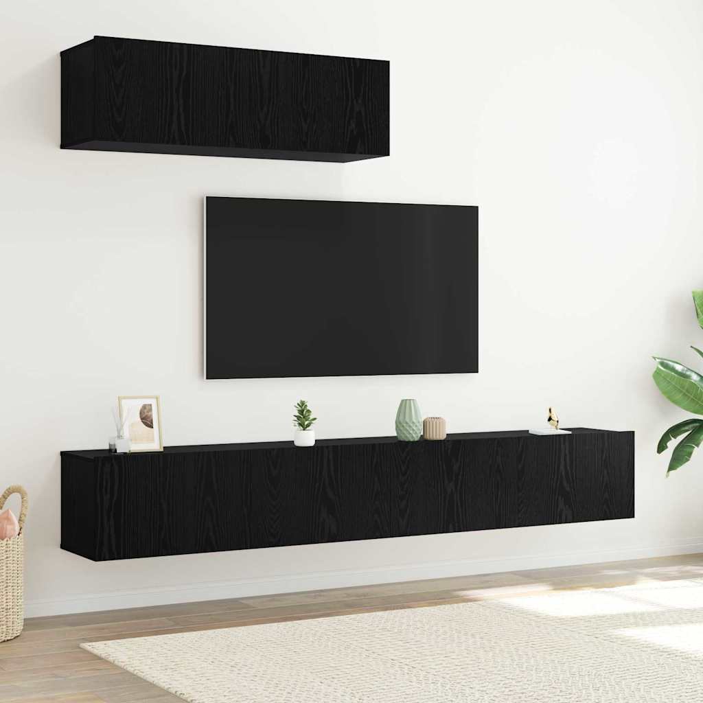 vidaXL Ensemble meuble TV 3 pcs Chêne noir Bois d'ingénierie