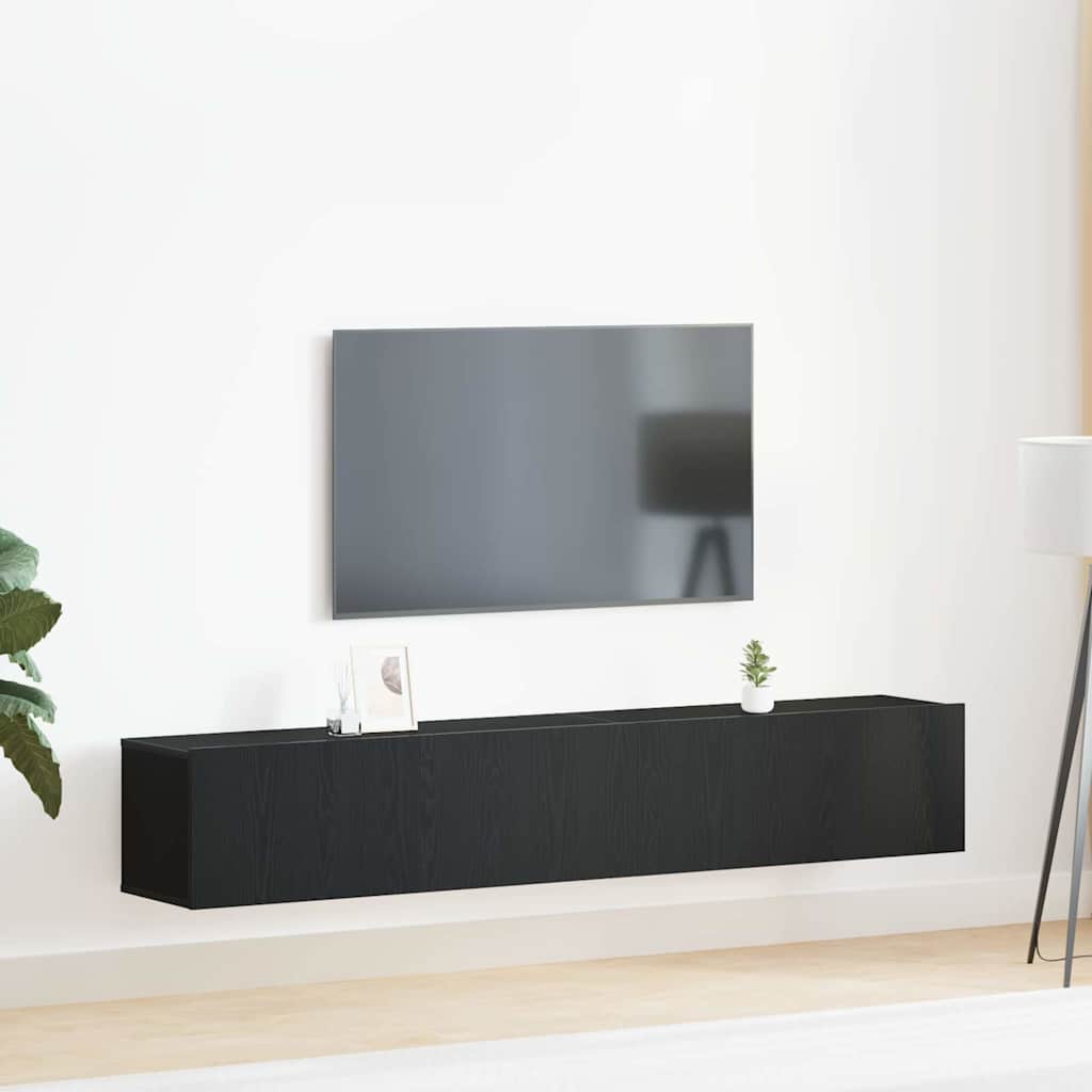 vidaXL Ensemble meuble TV 2 pcs Chêne noir Bois d'ingénierie