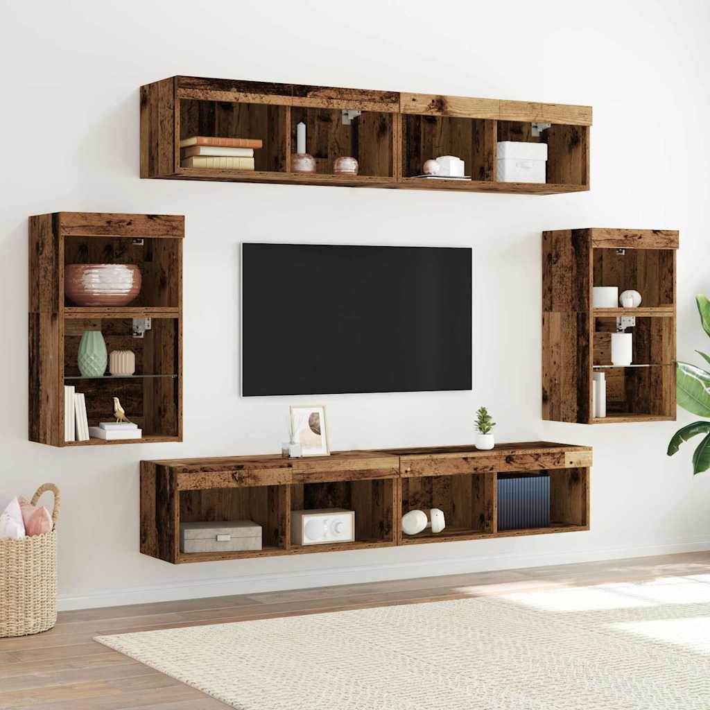 vidaXL Ensemble meuble TV 8 pcs Bois ancien Bois d'ingénierie