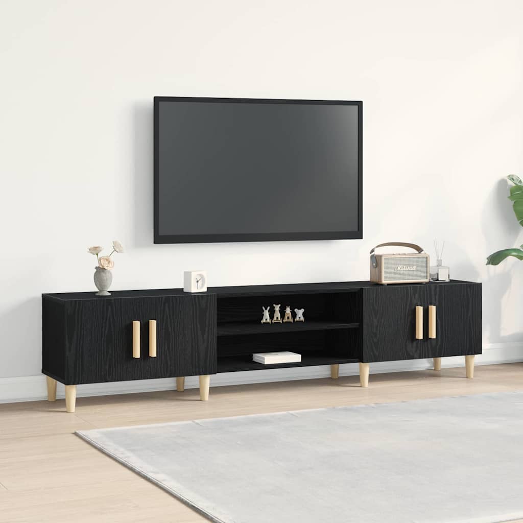 vidaXL Meuble TV Chêne noir 180 x 31,5 x 40 cm Bois d'ingénierie