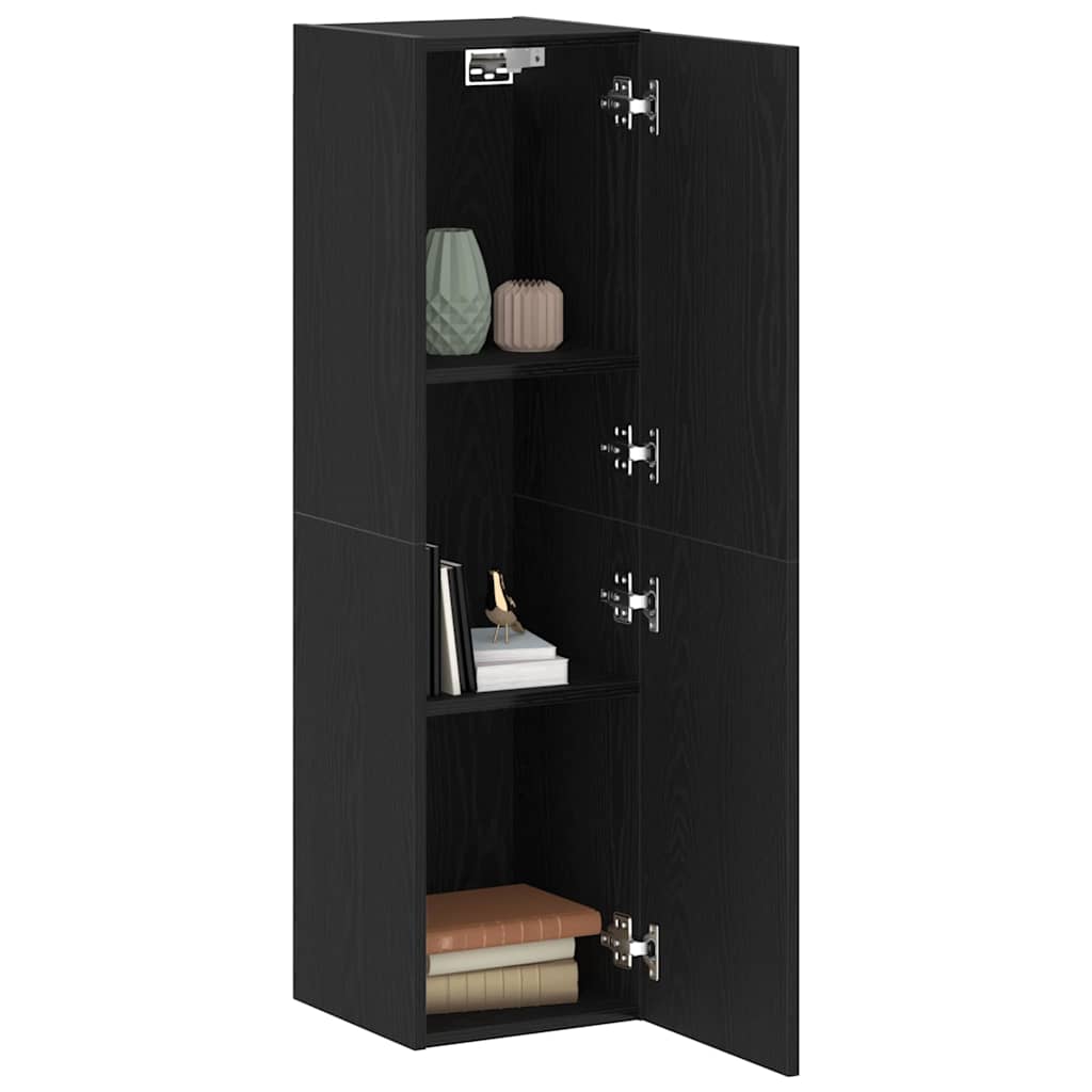 vidaXL Meuble TV mural Chêne noir 30,5 x 30 x 110 cm Bois d'ingénierie - Image 3
