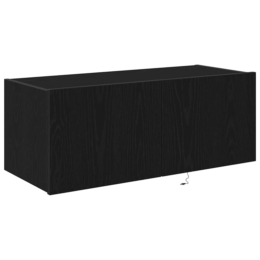 vidaXL Meuble TV mural Chêne noir 80 x 35 x 31 cm Bois d'ingénierie - Image 5