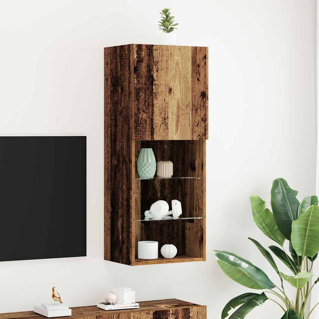 vidaXL Ensemble meuble TV Montage mural Bois Ancien 40,5 x 30 x 102 cm