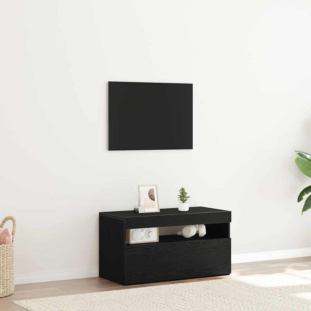 vidaXL Meuble TV Chêne noir 75 x 35 x 40 cm Bois d'ingénierie