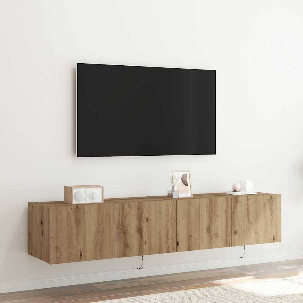 vidaXL Meuble TV mural 2 pcs Chêne artisanal 80 x 35 x 31 cm