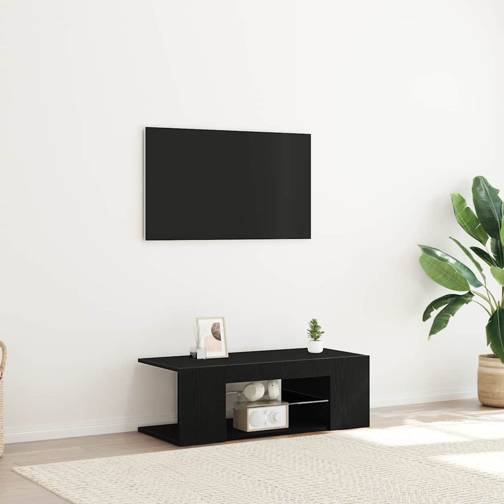vidaXL Meuble TV Chêne noir 90 x 39 x 30 cm Bois d'ingénierie