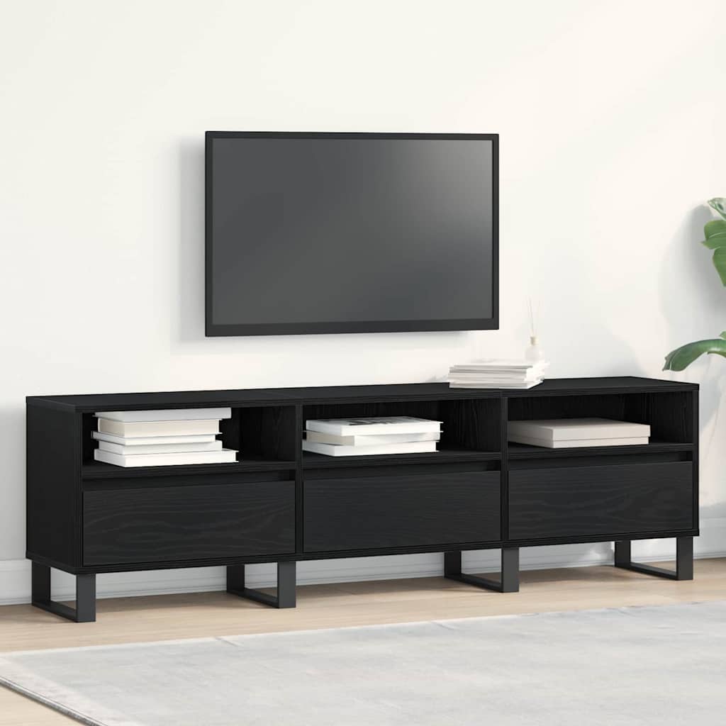 vidaXL Meuble TV Chêne noir 150 x 30 x 44,5 cm Bois d'ingénierie