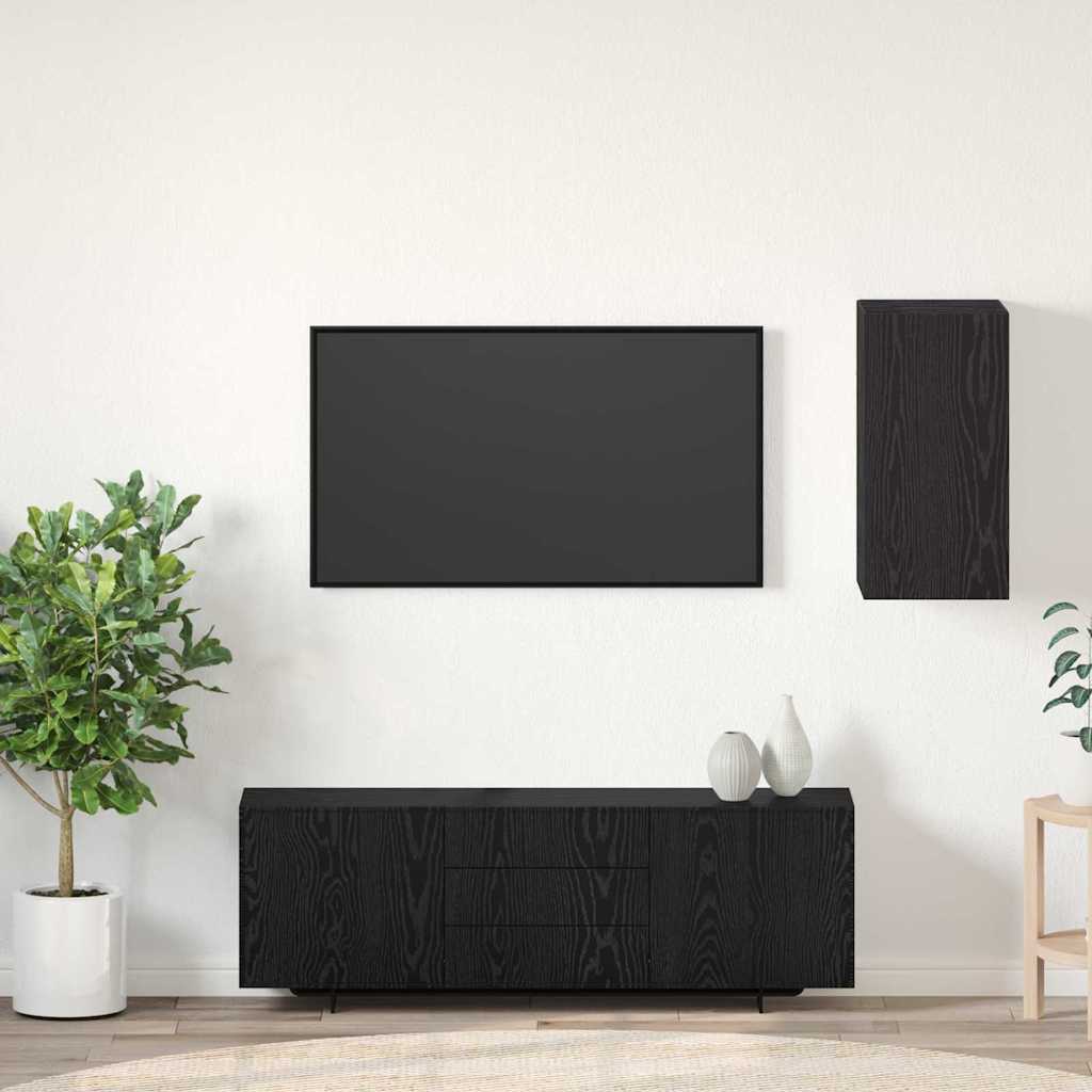 vidaXL Meuble TV mural Chêne noir 30,5 x 30 x 60 cm Bois d'ingénierie