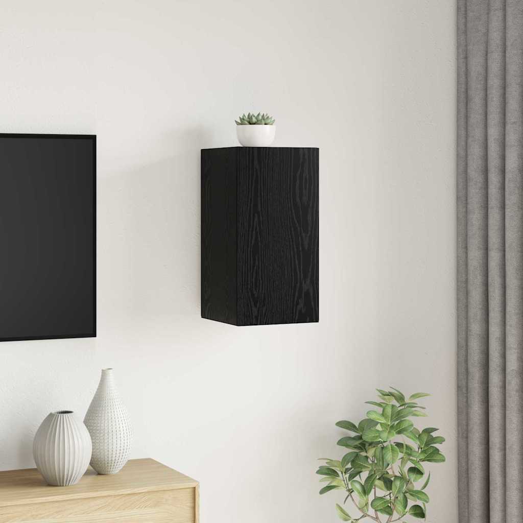 vidaXL Meuble TV mural Chêne noir 30,5 x 30 x 60 cm Bois d'ingénierie - Image 4