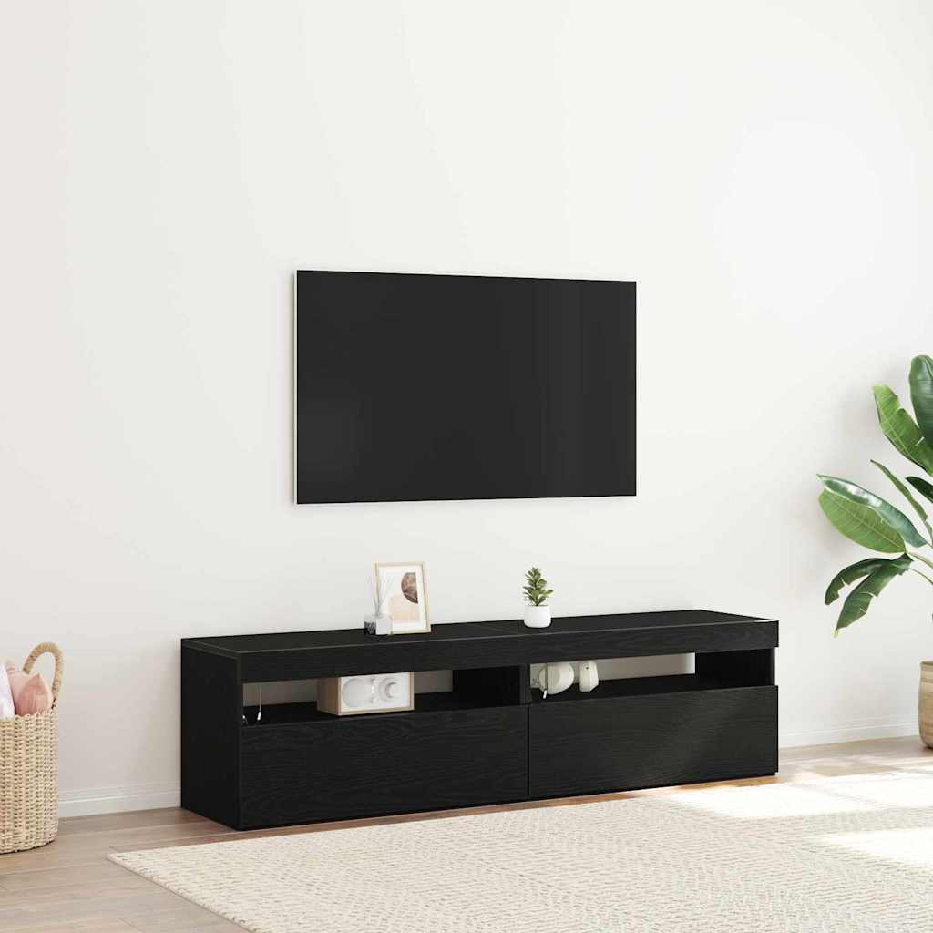 vidaXL Meuble TV 2 pcs Chêne noir 75 x 35 x 40 cm Bois d'ingénierie