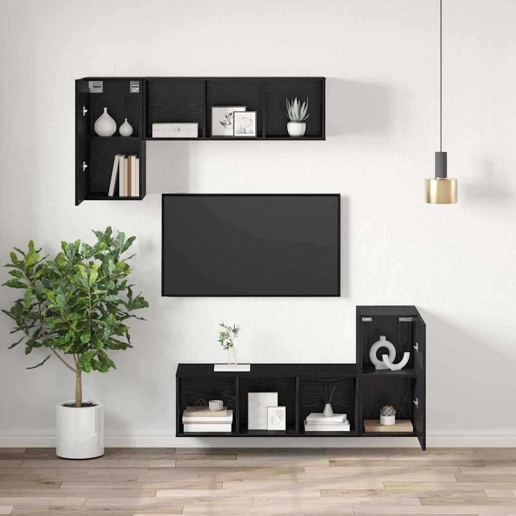 vidaXL Meuble TV mural Chêne noir 30,5 x 30 x 60 cm Bois d'ingénierie - Image 5