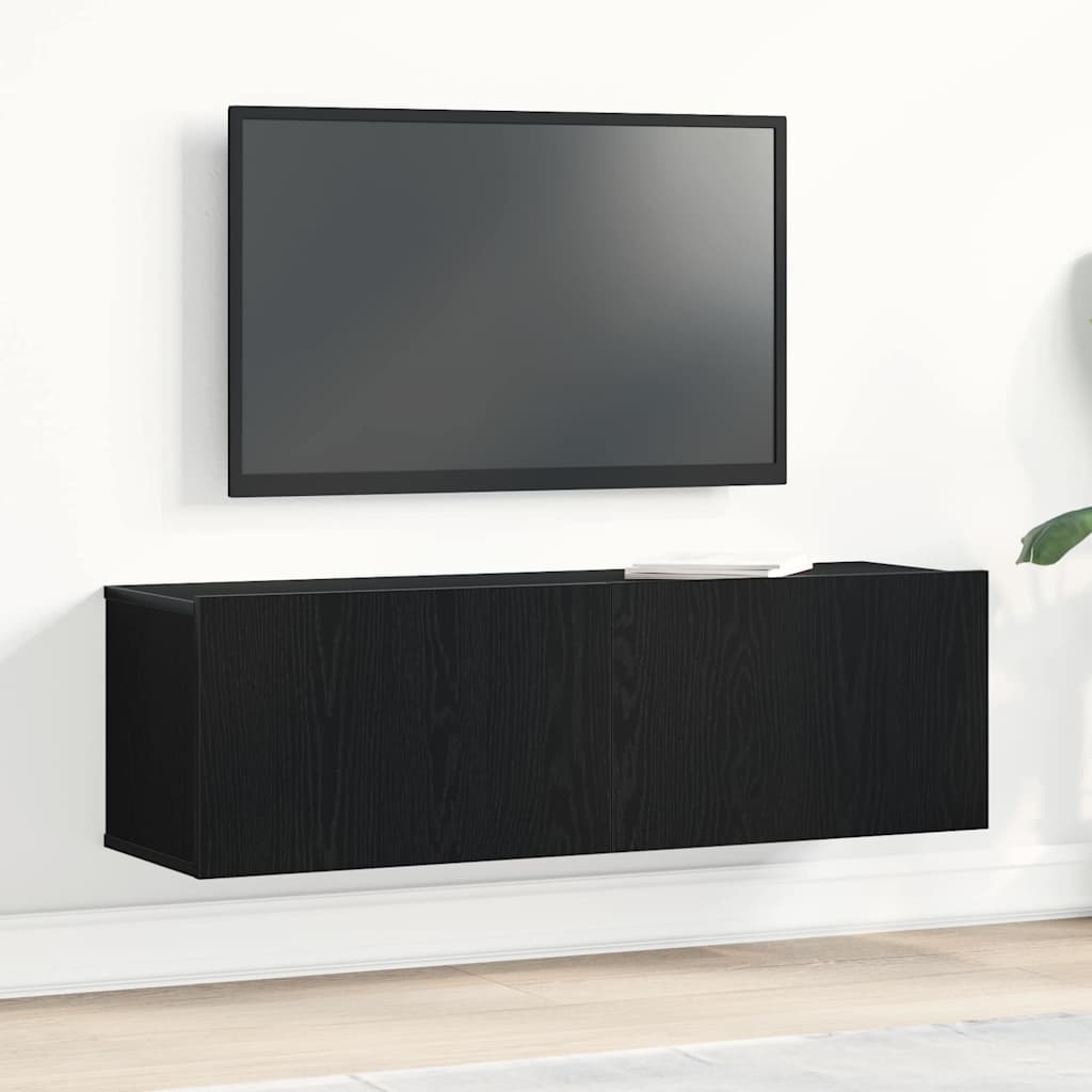 vidaXL Meuble TV Chêne noir 100 x 30 x 30 cm Bois d'ingénierie