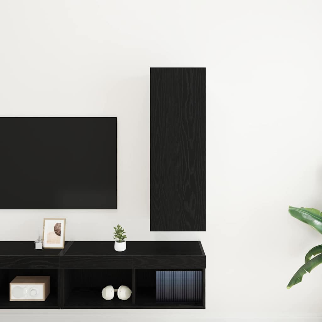 vidaXL Meuble TV mural Chêne noir 30,5 x 30 x 90 cm Bois d'ingénierie - Image 4