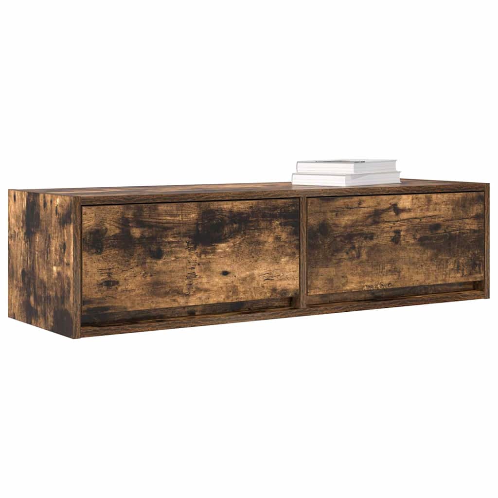 vidaXL Meuble TV Chêne fumé 100 x 31 x 25.5 cm Bois d'ingénierie - Image 3