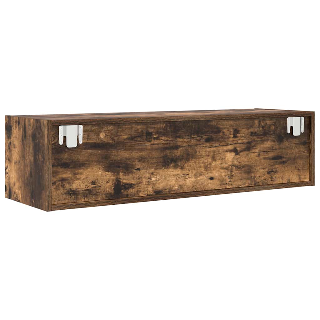 vidaXL Meuble TV Chêne fumé 100 x 31 x 25.5 cm Bois d'ingénierie - Image 6