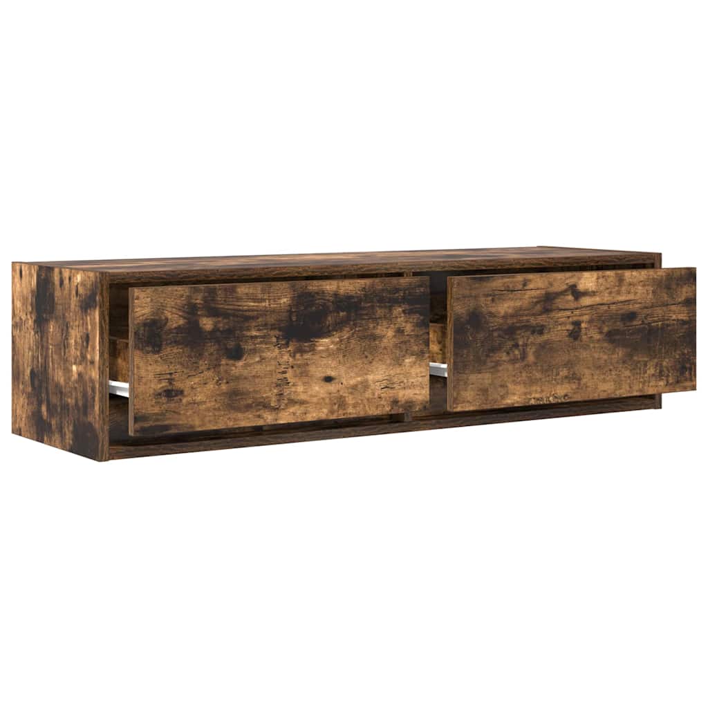 vidaXL Meuble TV Chêne fumé 100 x 31 x 25.5 cm Bois d'ingénierie - Image 5