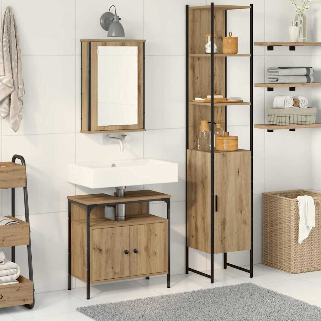 vidaXL Ensemble de mobilier de salle de bain 3 pcs Chêne artisanal