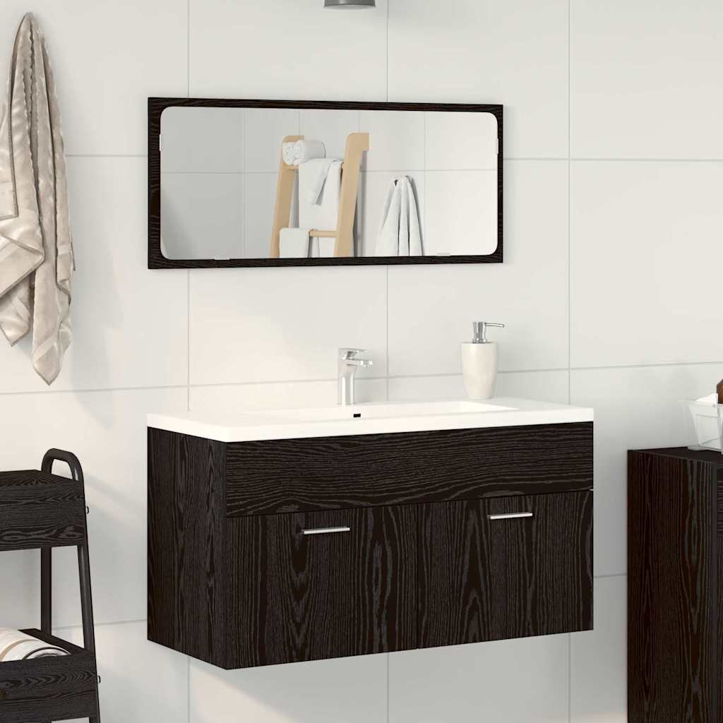 vidaXL Ensemble de mobilier de salle de bain 2 pcs Chêne noir