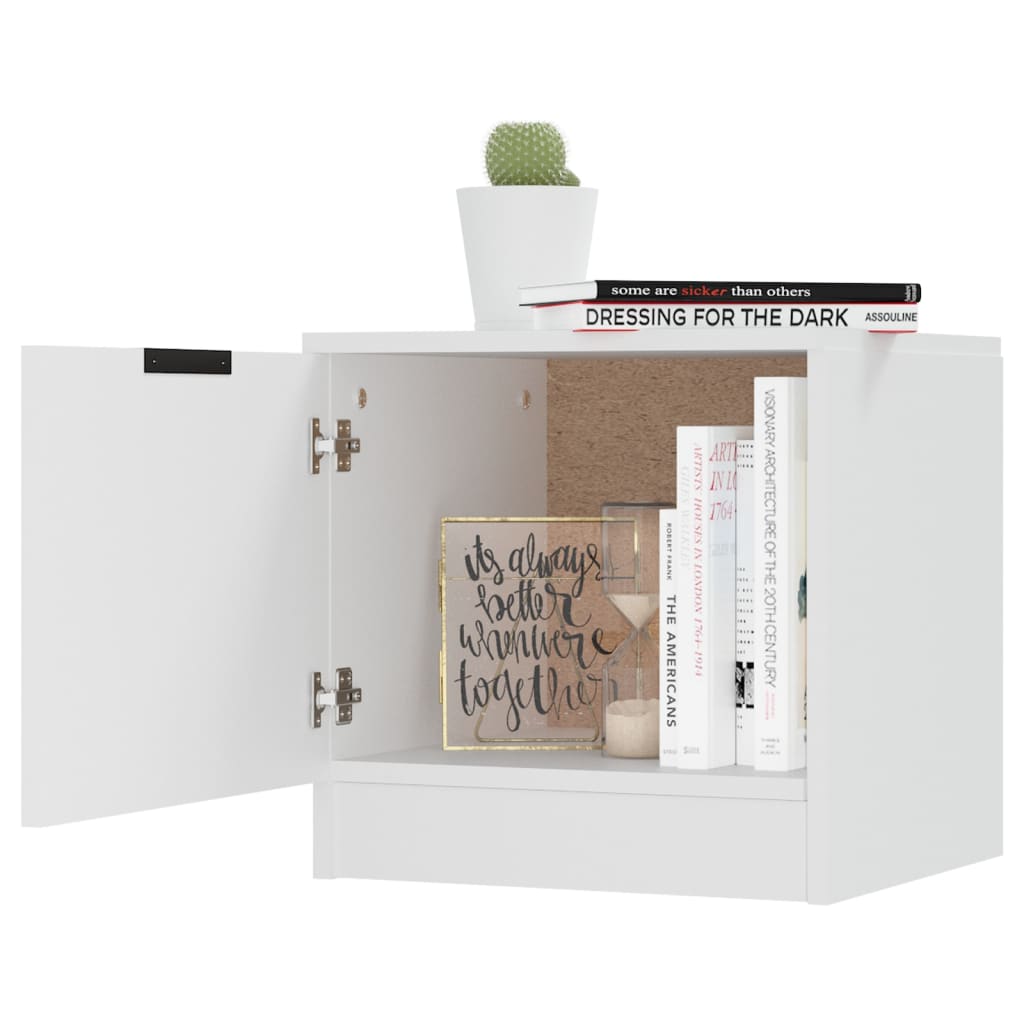 vidaXL Tables de chevet 2 pcs Blanc 40x39x40 cm - Image 5