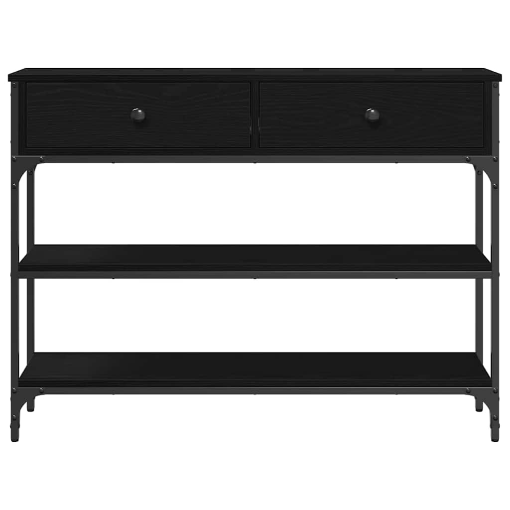vidaXL Table Console avec tiroir Chêne noir 100 x 25 x 75 cm - Image 6
