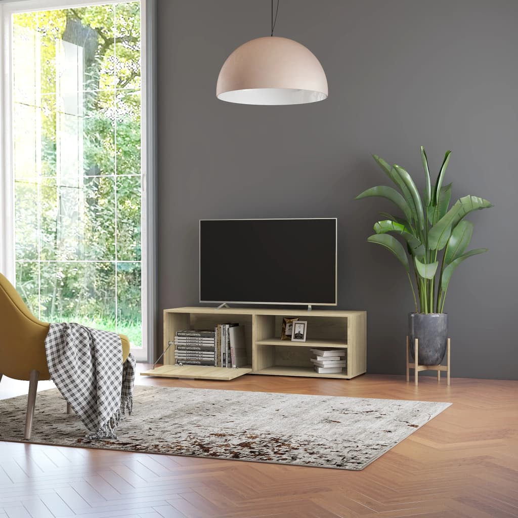 vidaXL Meuble TV Chêne sonoma 120x34x37 cm Bois d’ingénierie - Image 5