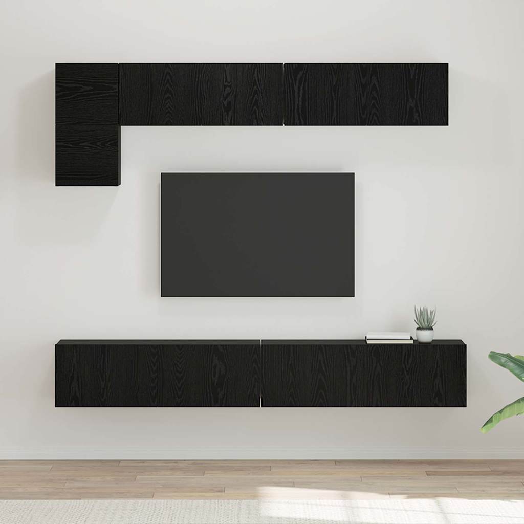vidaXL Ensemble meuble TV 5 pcs Chêne noir Bois d'ingénierie