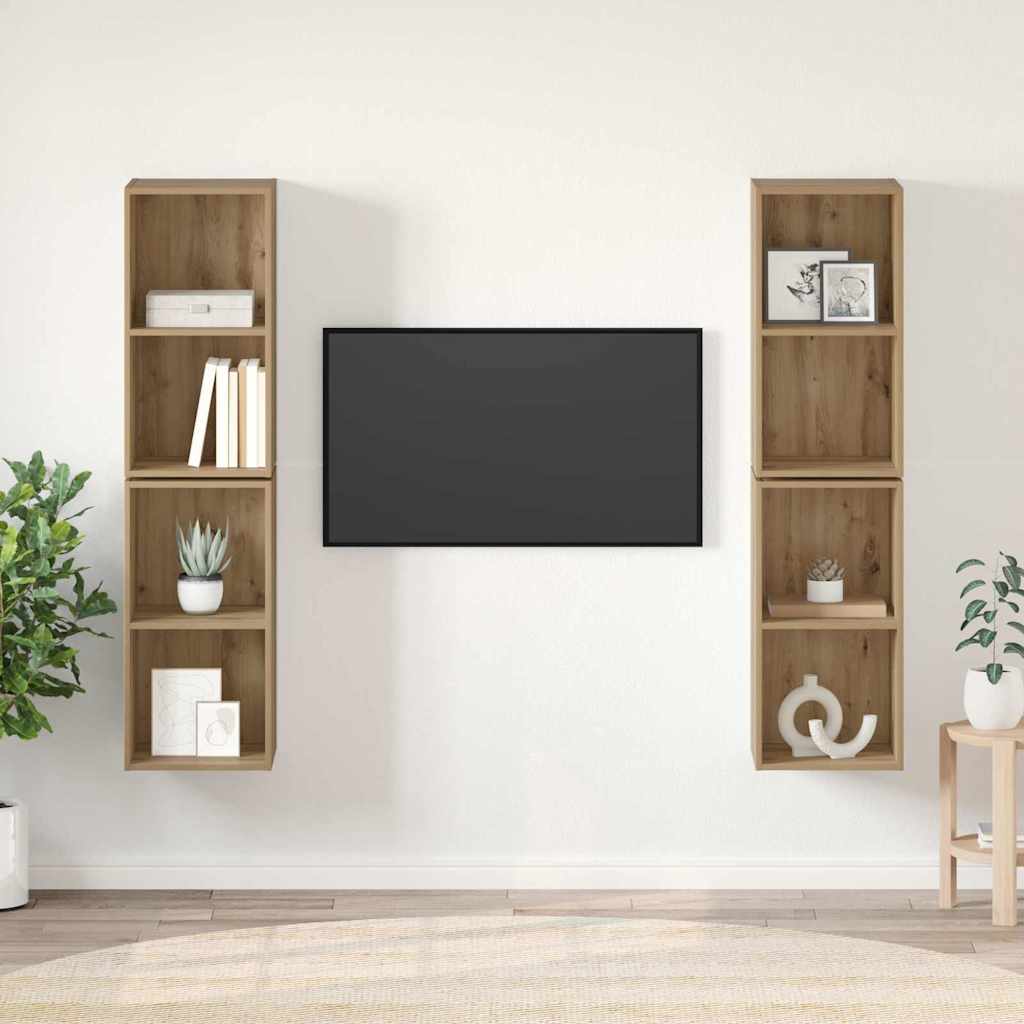 vidaXL Ensemble meuble TV 4 pcs Chêne artisanal 37 x 37 x 72 cm