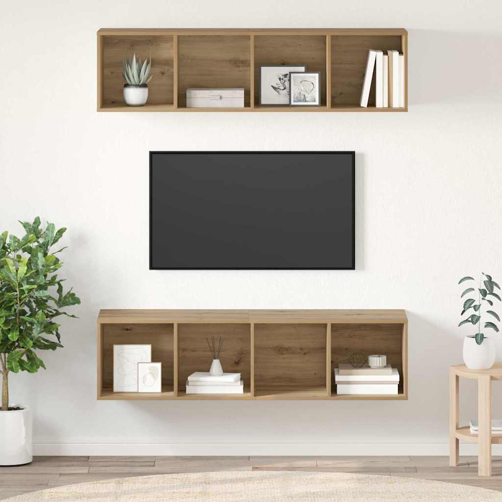 vidaXL Ensemble meuble TV 2 pcs Chêne artisanal 37 x 37 x 142,5 cm
