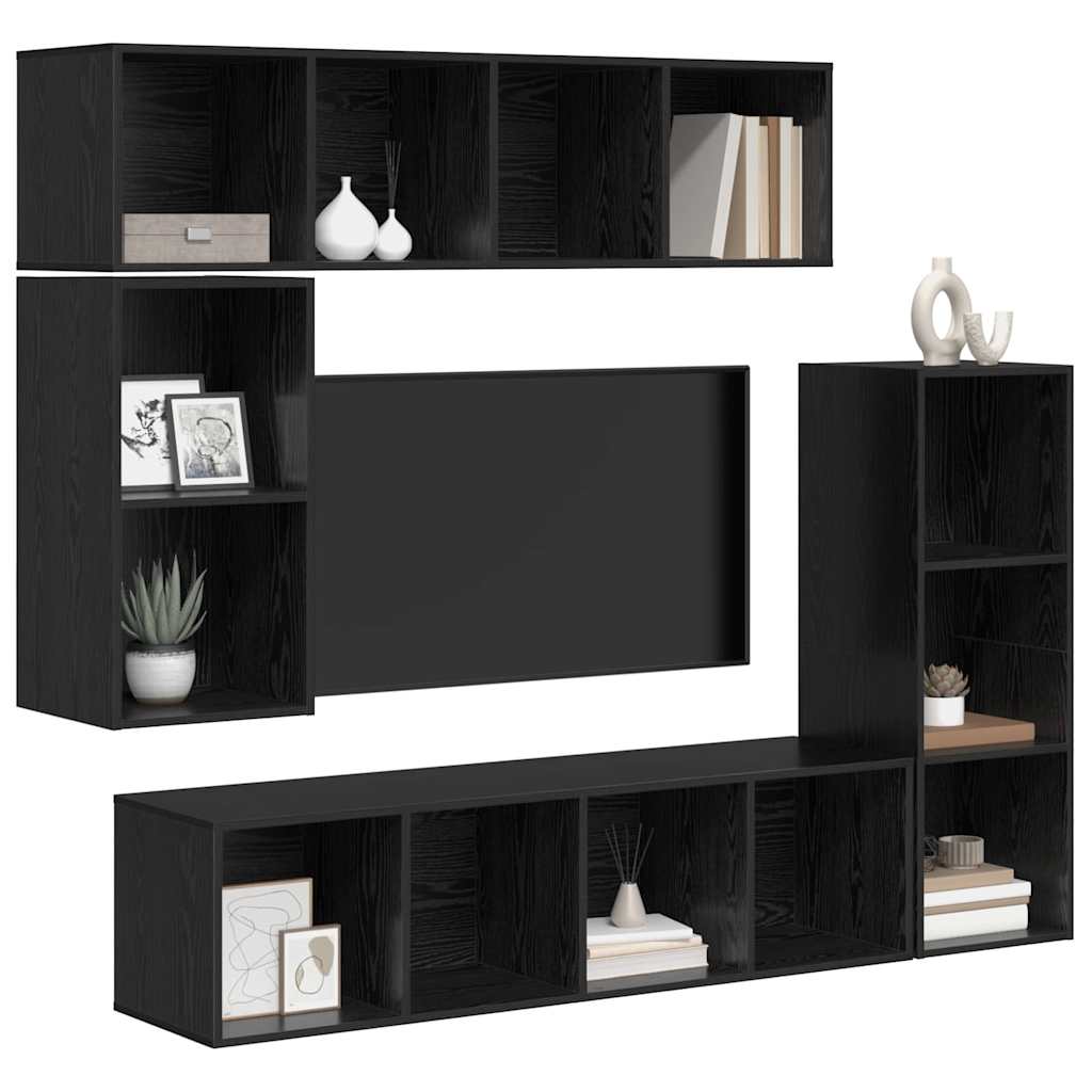 vidaXL Ensemble meuble TV 4 pcs Chêne noir Bois d'ingénierie - Image 3