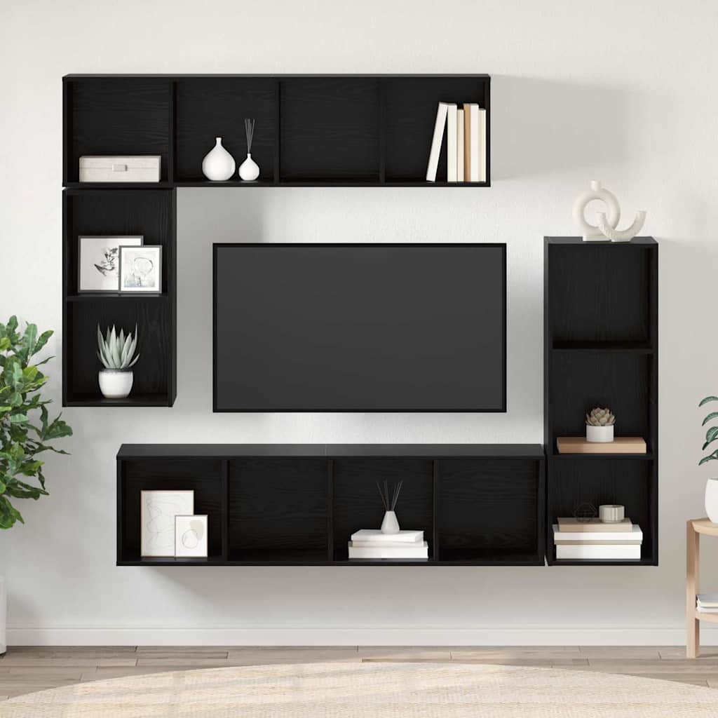 vidaXL Ensemble meuble TV 4 pcs Chêne noir Bois d'ingénierie - Image 4