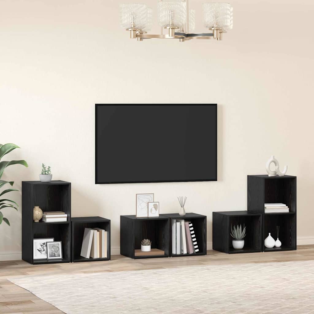 vidaXL Ensemble meuble TV 6 pcs Chêne noir Bois d'ingénierie