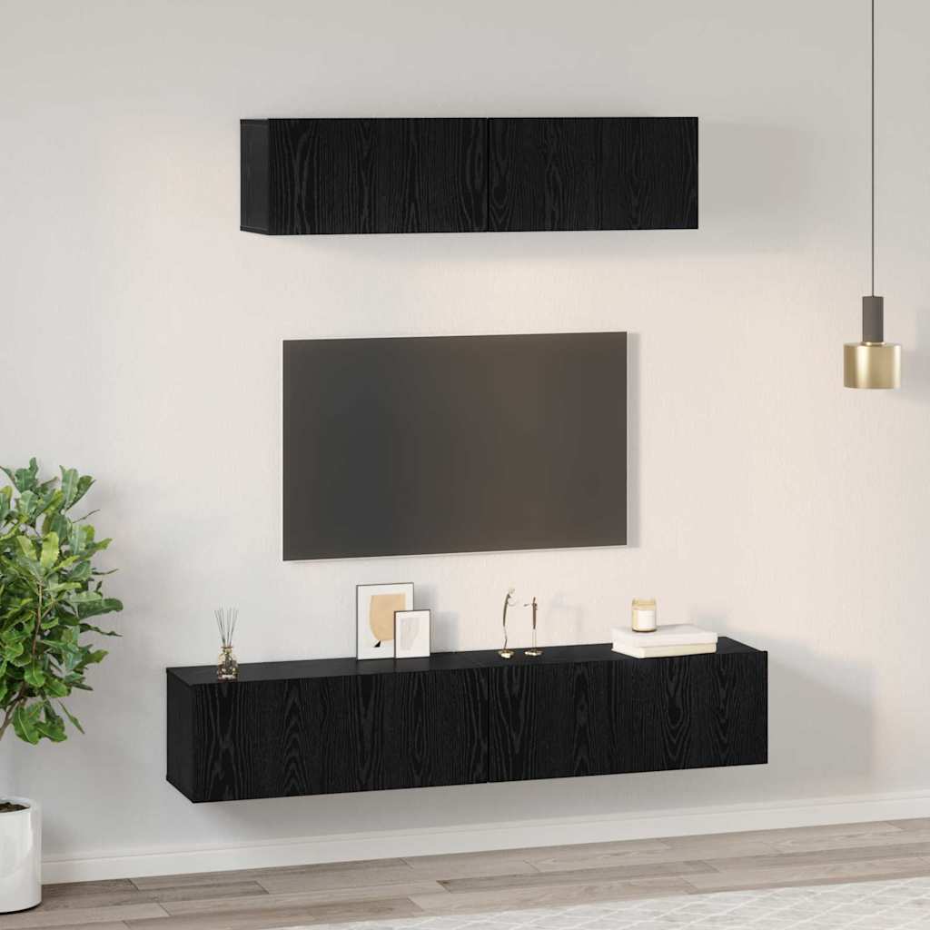 vidaXL Ensemble meuble TV 4 pcs Chêne noir Bois d'ingénierie - Image 4
