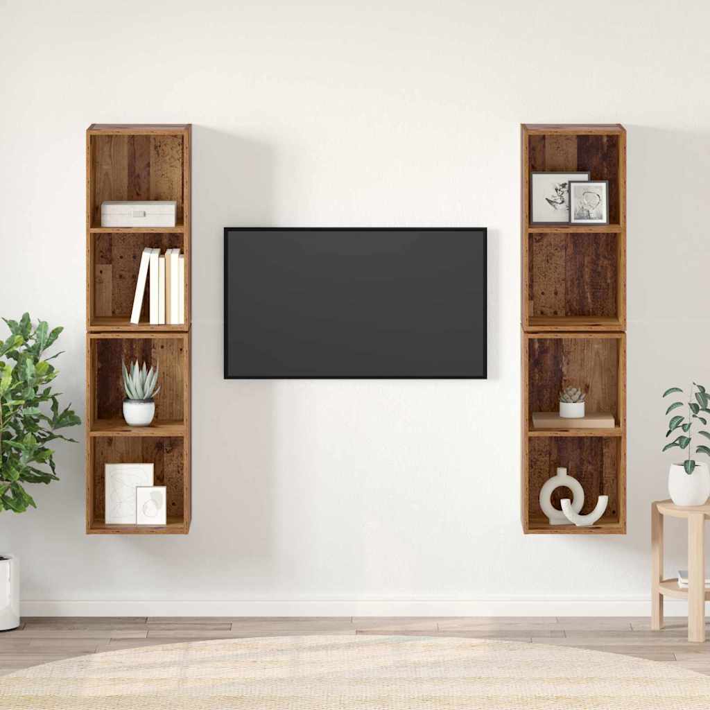 vidaXL Ensemble meuble TV 4 pcs Bois Ancien 37 x 37 x 72 cm