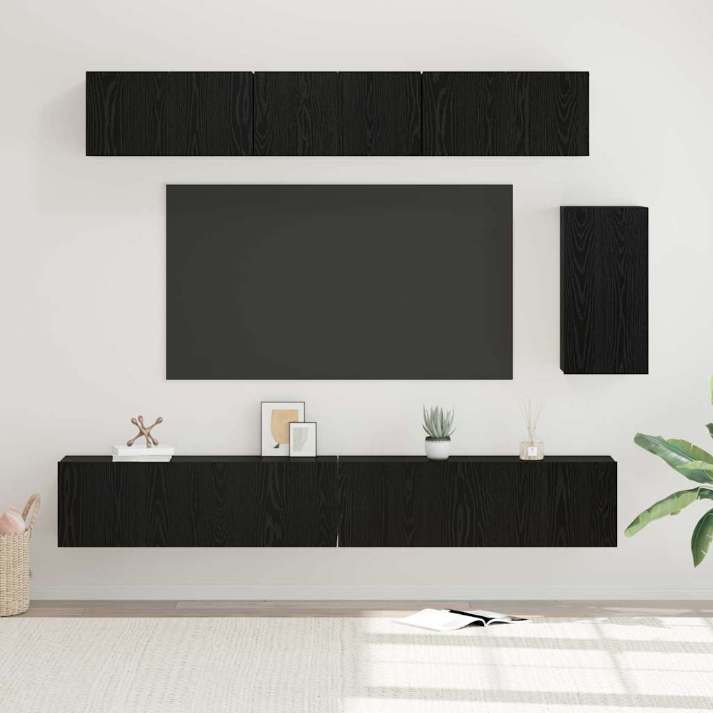 vidaXL Ensemble meuble TV 6 pcs Chêne noir Bois d'ingénierie