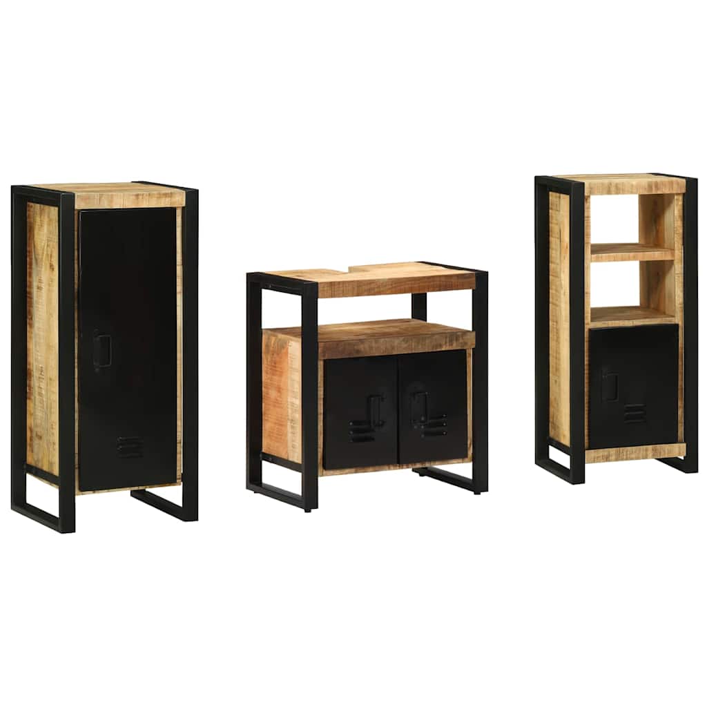 vidaXL Ensemble de mobilier de salle de bain 3 pcs Bois Recyclé Solide