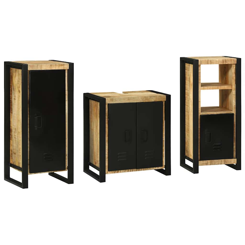 vidaXL Ensemble de mobilier de salle de bain avec étagère 3 pcs