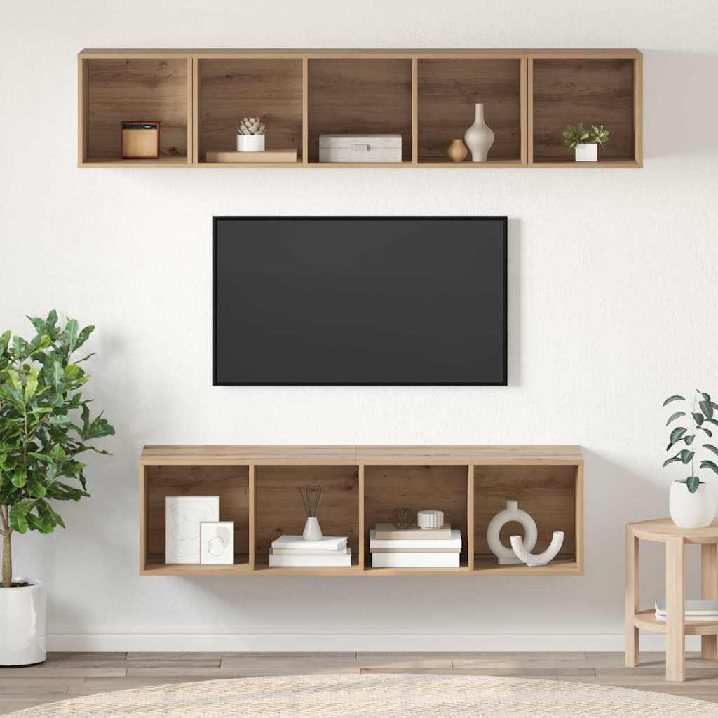 vidaXL Ensemble meuble TV 4 pcs Chêne artisanal Bois d'ingénierie