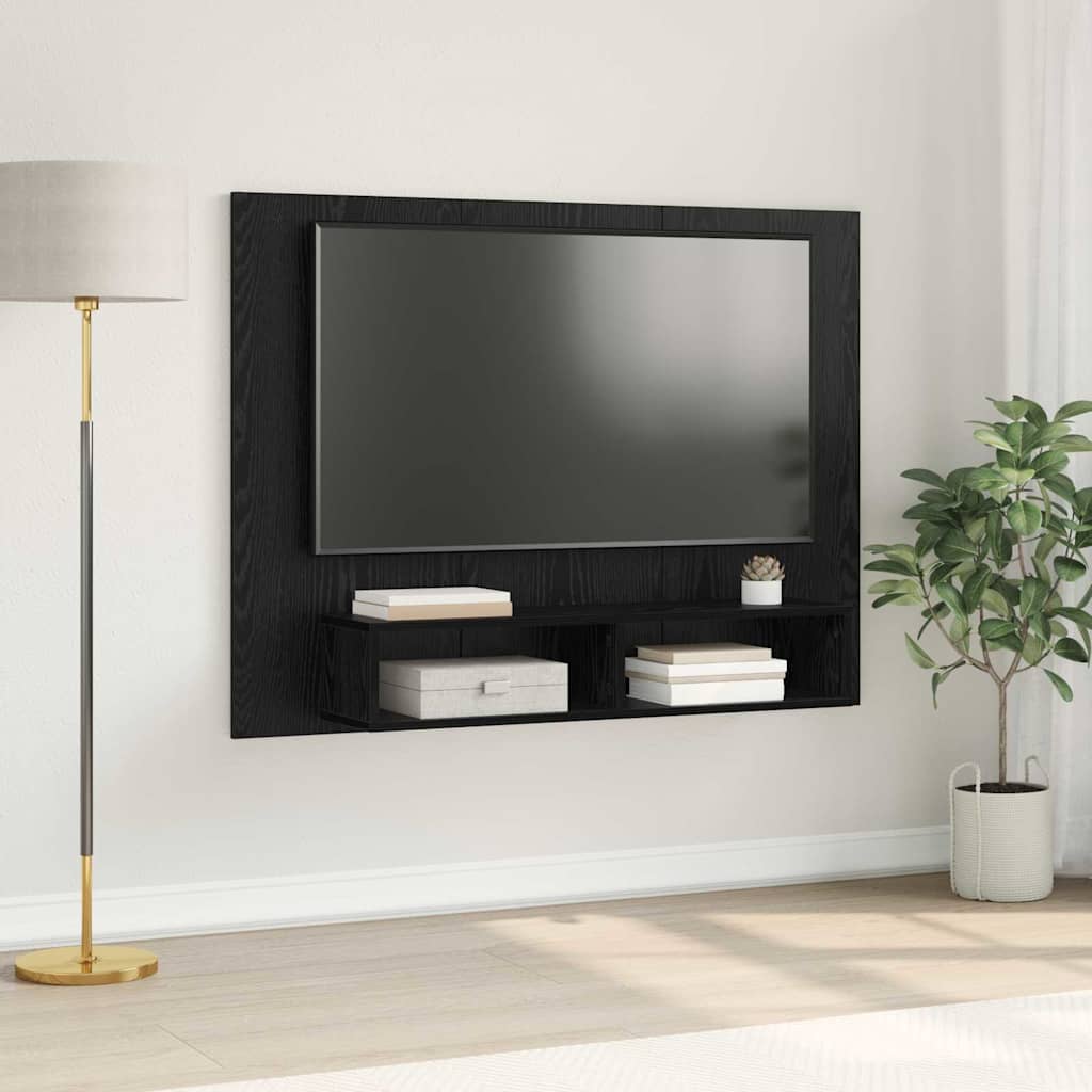 vidaXL Ensemble meuble TV Montage mural Chêne noir 120 x 23,5 x 90 cm