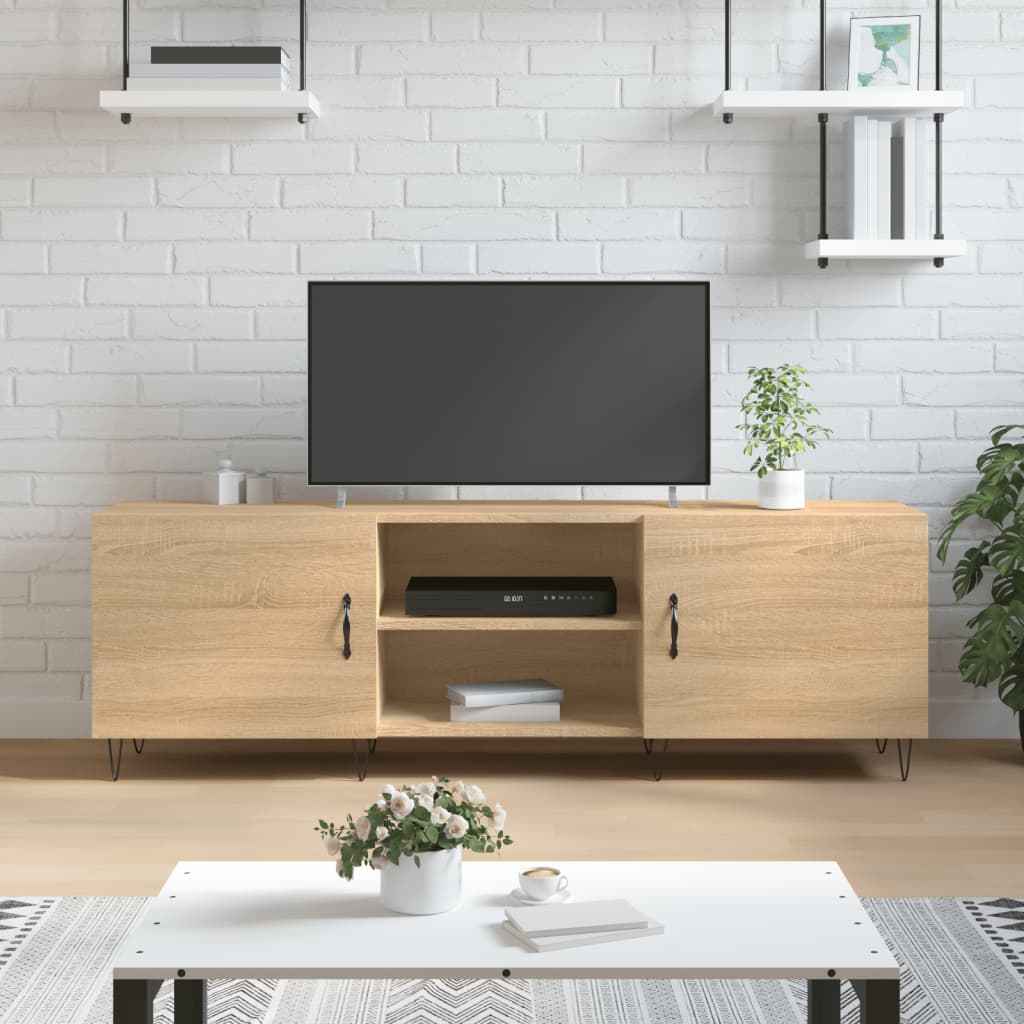 vidaXL Meuble TV chêne sonoma 150x30x50 cm bois d'ingénierie