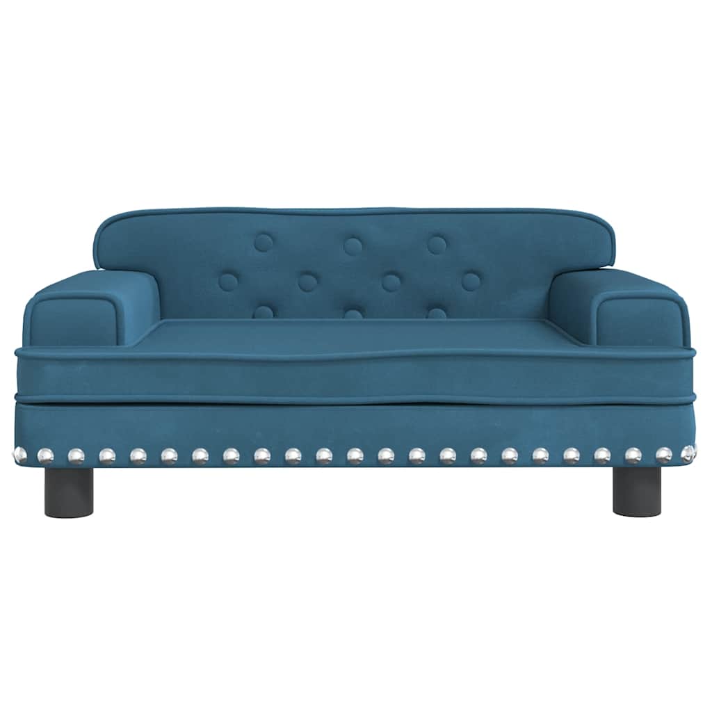 vidaXL Lit pour chien bleu 70x45x30 cm velours - Image 3