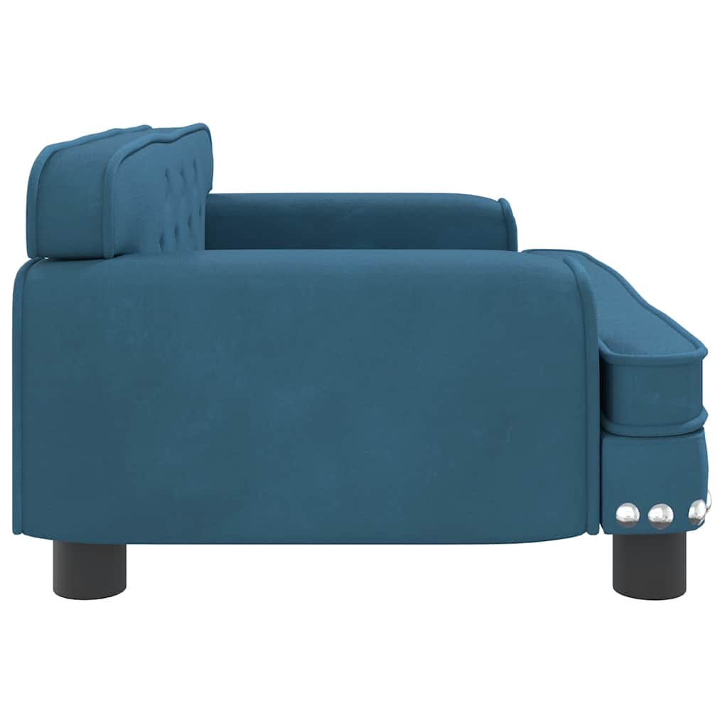 vidaXL Lit pour chien bleu 70x45x30 cm velours - Image 4