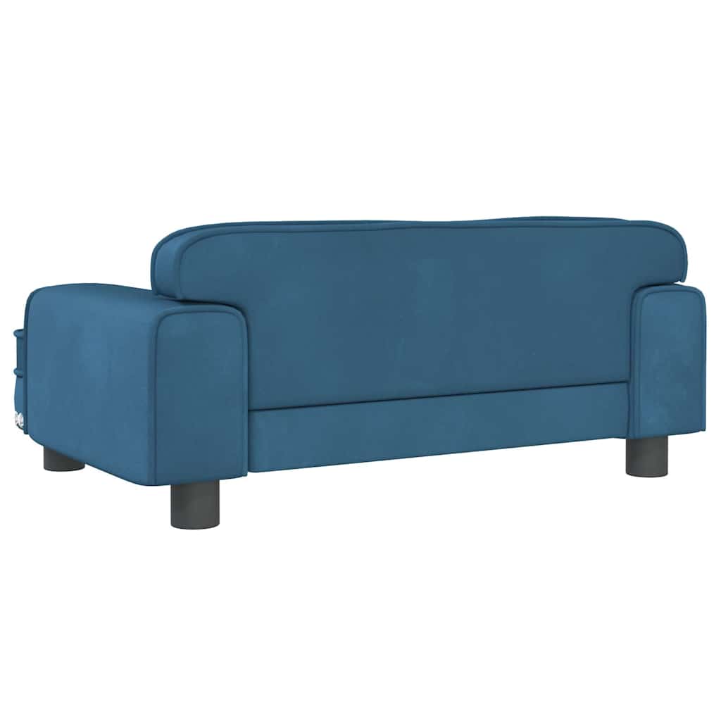 vidaXL Lit pour chien bleu 70x45x30 cm velours - Image 5