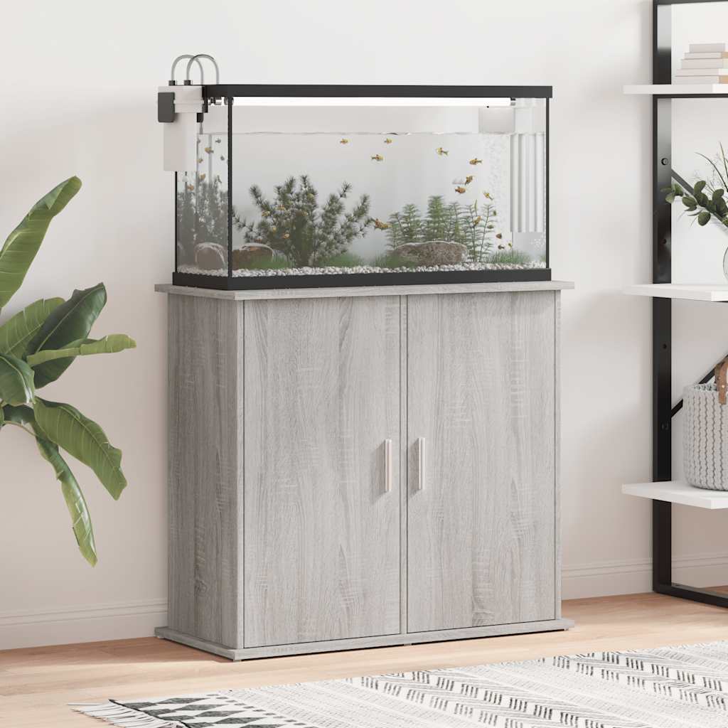 vidaXL Support pour aquarium sonoma gris 81x36x73 cm bois d'ingénierie