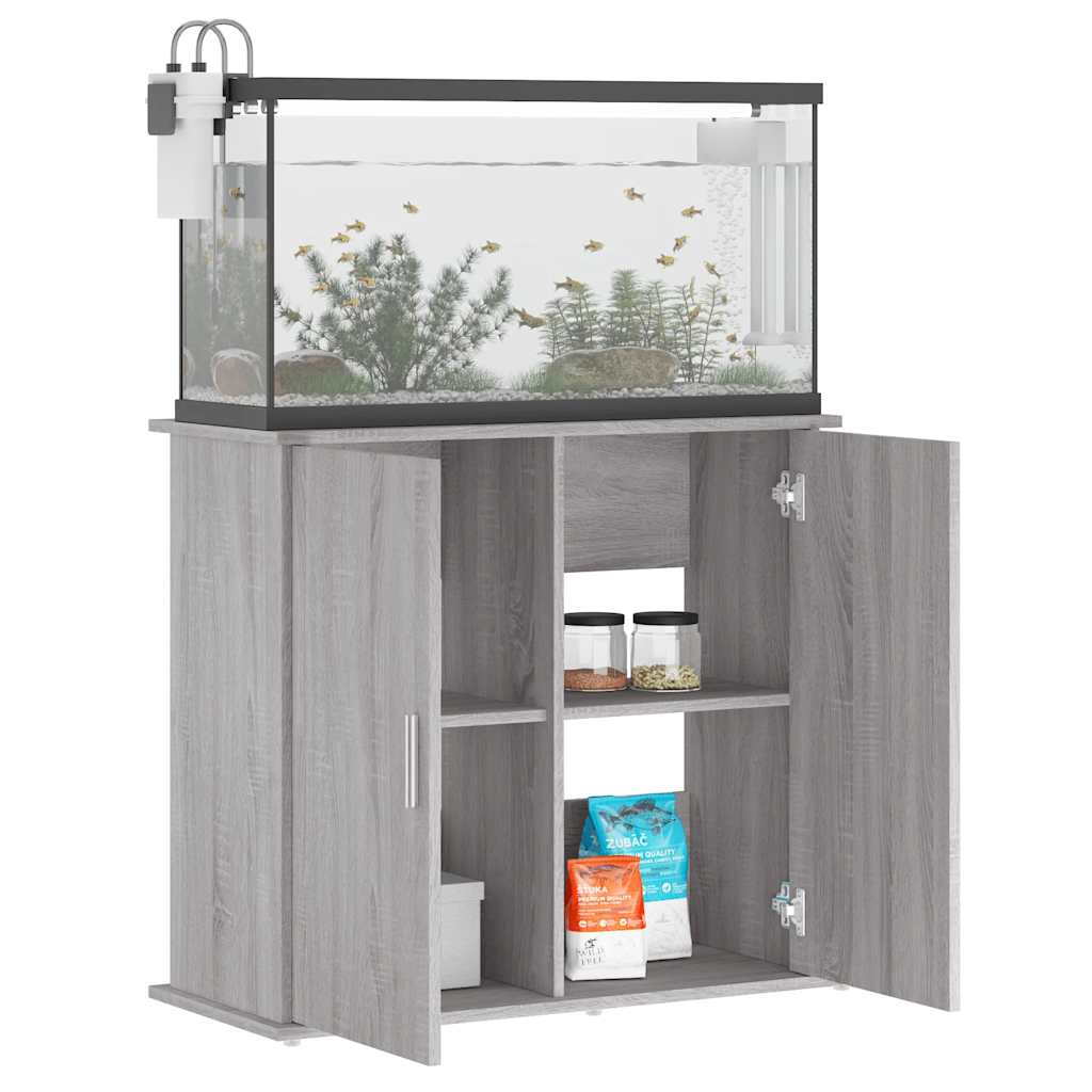 vidaXL Support pour aquarium sonoma gris 81x36x73 cm bois d'ingénierie - Image 3