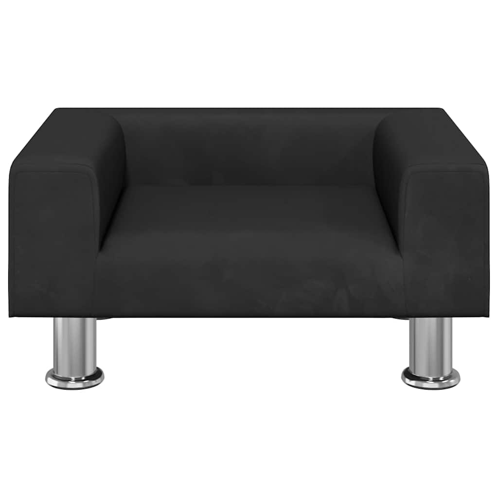 vidaXL Lit pour chien noir 50x40x26,5 cm velours - Image 3