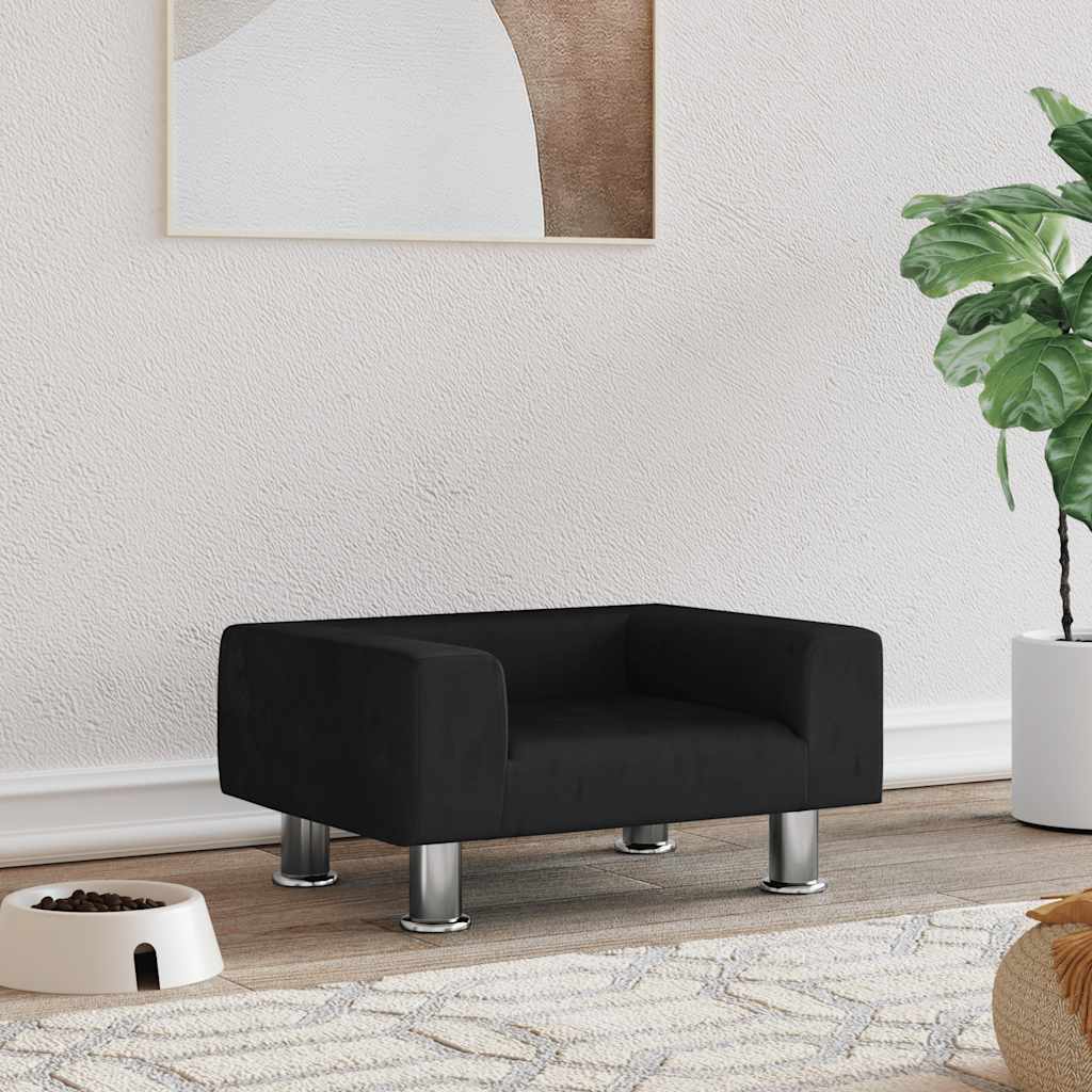 vidaXL Lit pour chien noir 50x40x26,5 cm velours