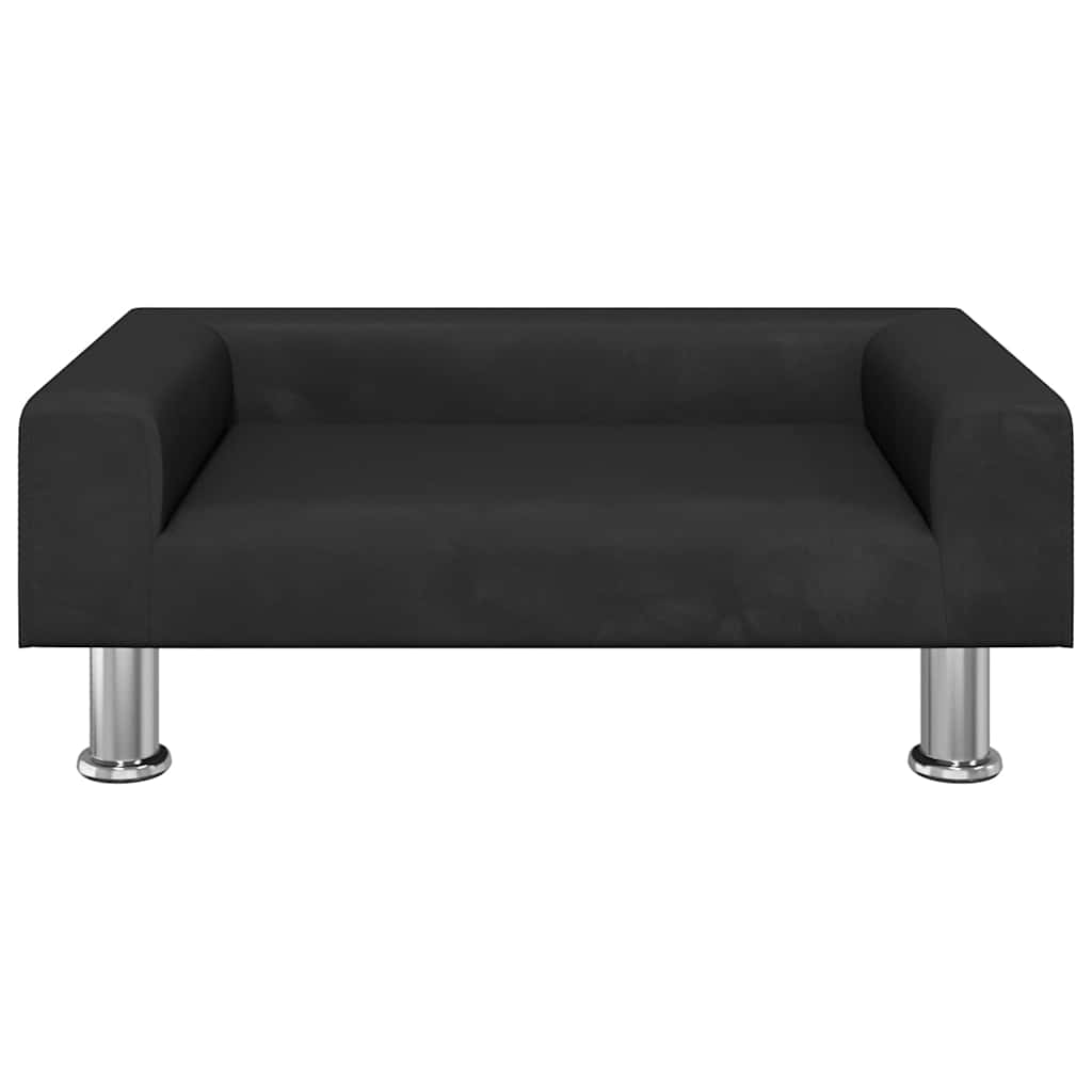 vidaXL Lit pour chien noir 70x45x26,5 cm velours - Image 3