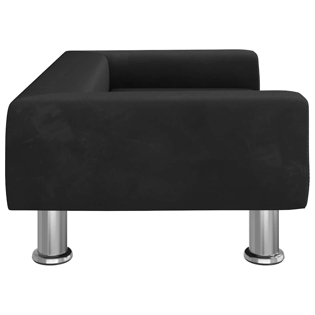 vidaXL Lit pour chien noir 70x45x26,5 cm velours - Image 4